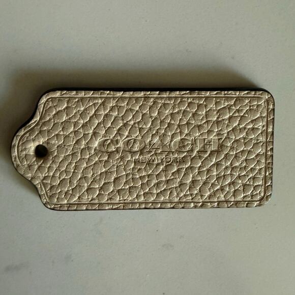 COACH Replacement Hang Tag Bag Cream Bright No Chain Leather - Picture 2 of 4